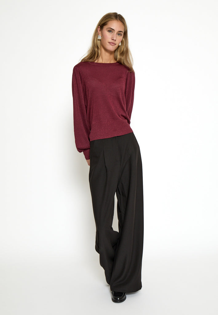 Minus Liva Long Sleeve Pullover Pullover 7042MET Cordovan Met.