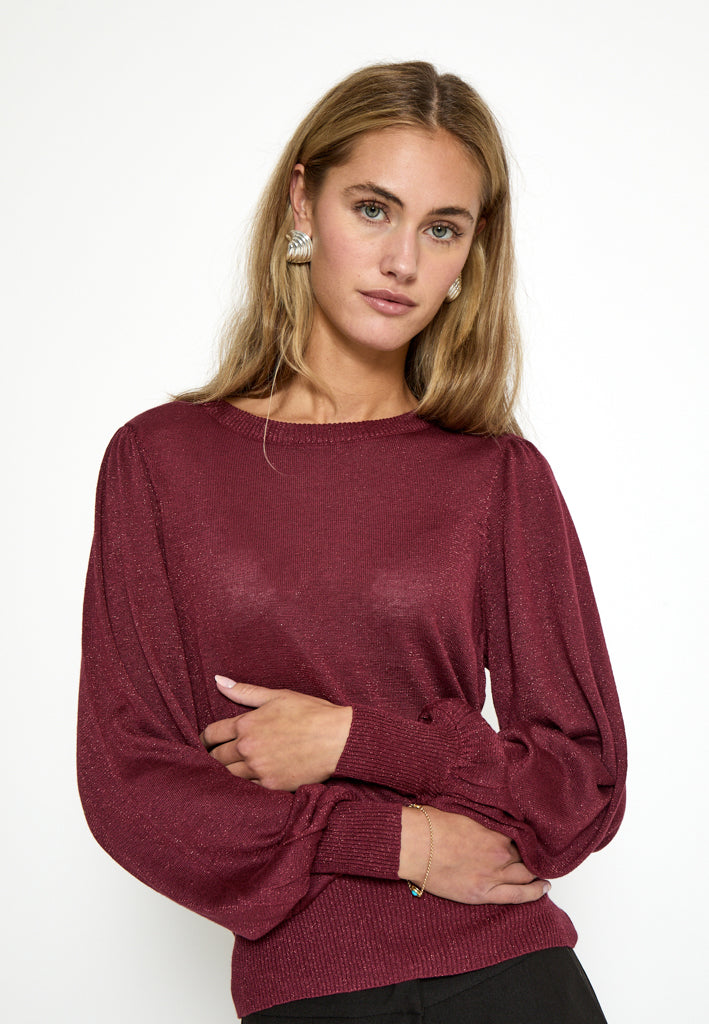 Minus Liva Long Sleeve Pullover Pullover 7042MET Cordovan Met.