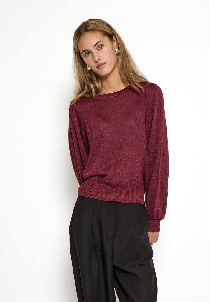 Minus Liva Long Sleeve Pullover Pullover 7042MET Cordovan Met.