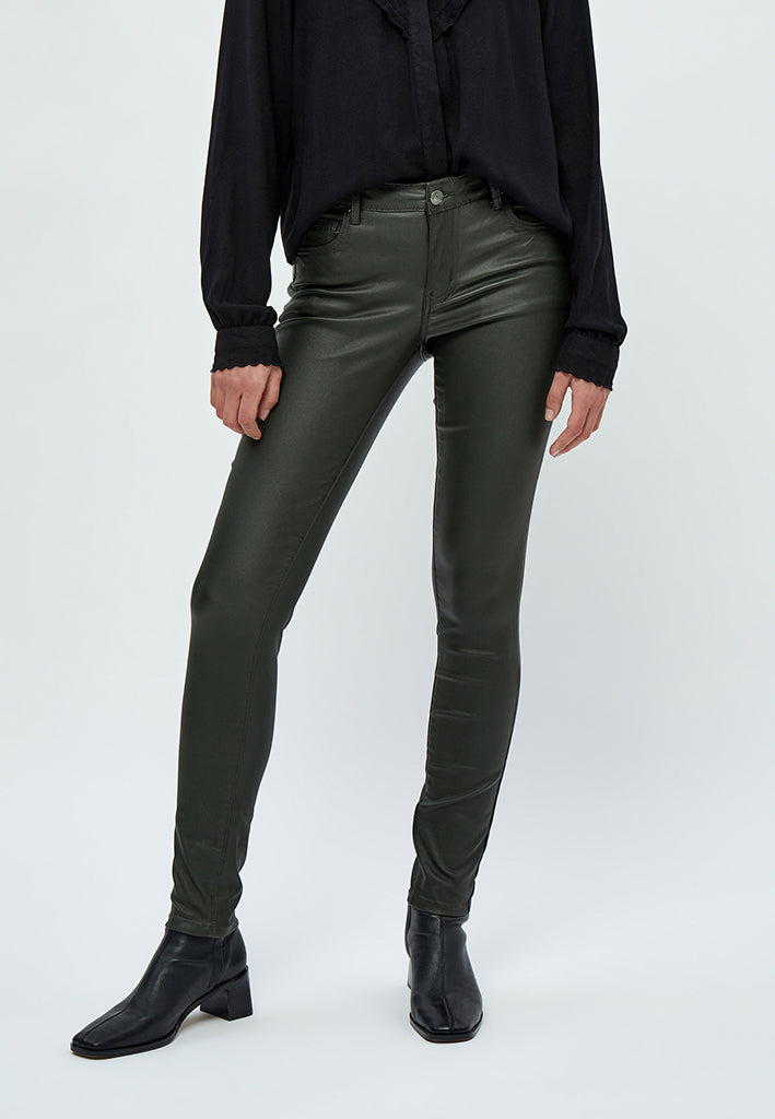 Desires Lola Midwaist Coated Jeans 3655 Beluga Green