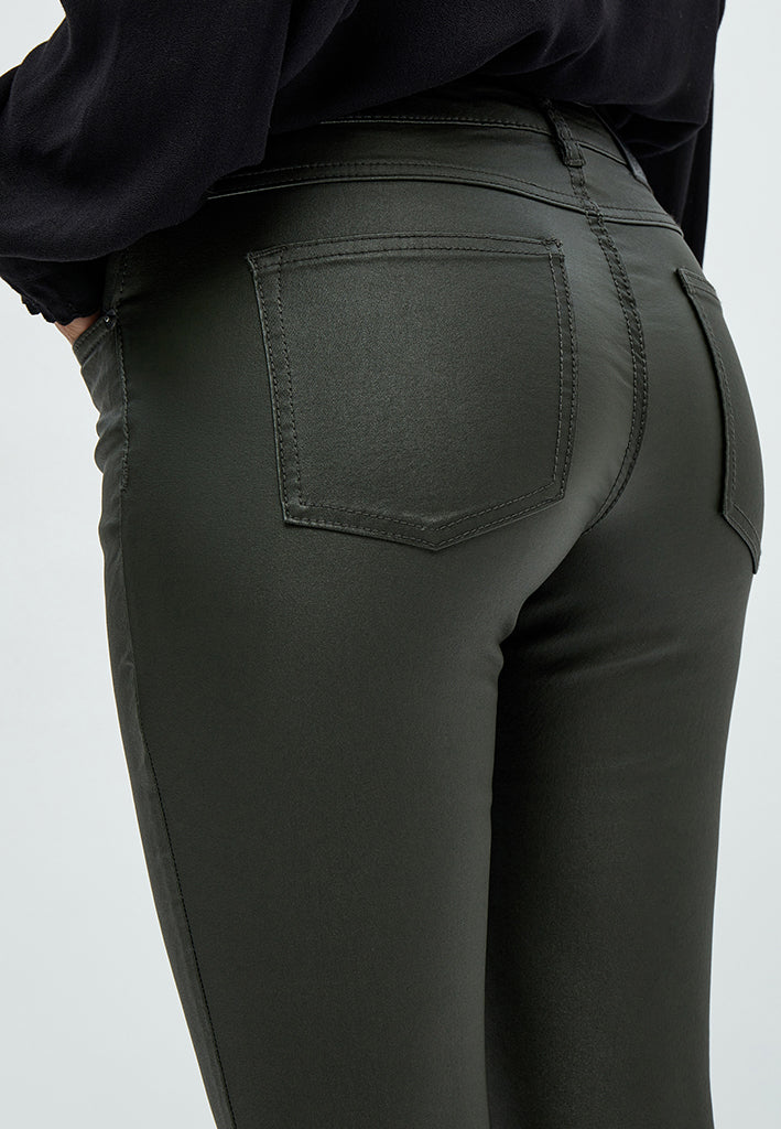 Desires Lola Midwaist Coated Jeans 3655 Beluga Green