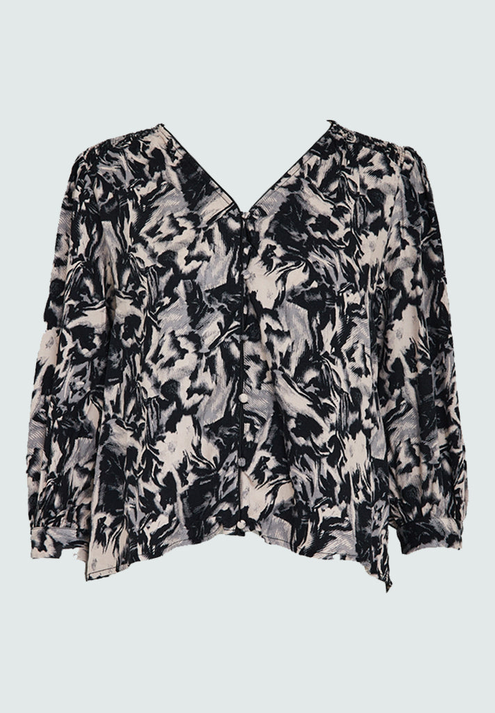 Minus Luisa Shirt Shirt 2995P Nine Iron Gray Print