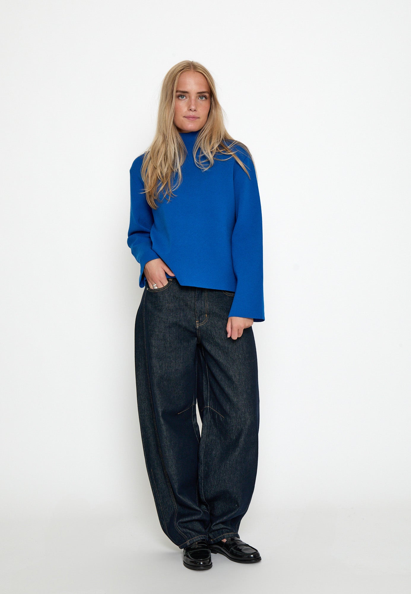 Minus Lupi High Neck Knit Pullover Pullover 1244 Lapis Blue
