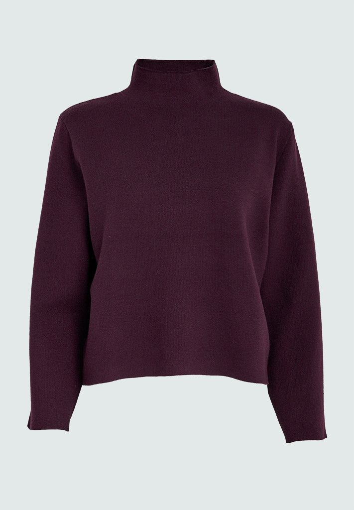 Minus Lupi High Neck Knit Pullover Pullover 713 Fudge Purple