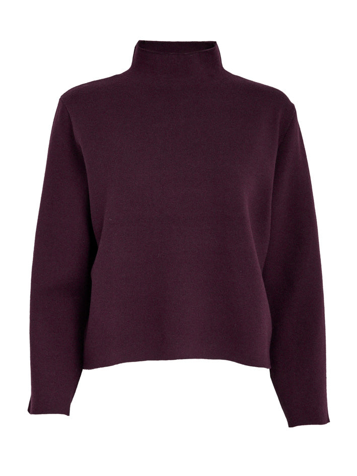 Minus Lupi High Neck Knit Pullover Pullover 713 Fudge Purple