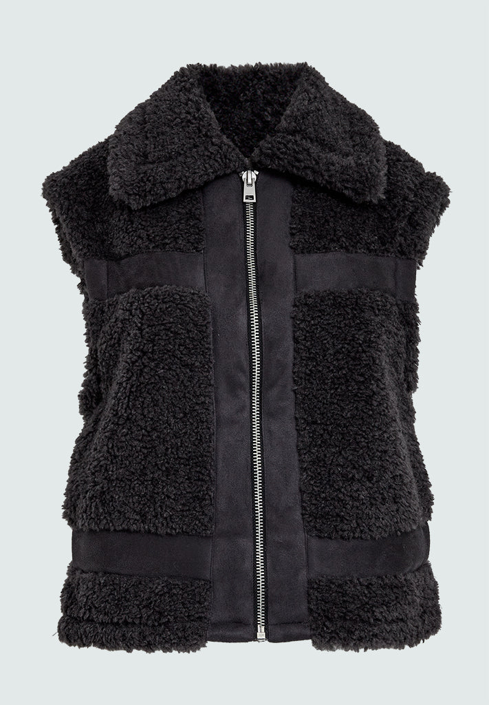 Minus MSAlda Faux Fur Vest Vest 100 Black