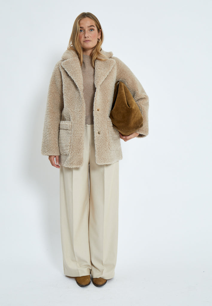 Minus MSAlda Reversible Faux Fur Jacket Jacket 9015 Sand Gray