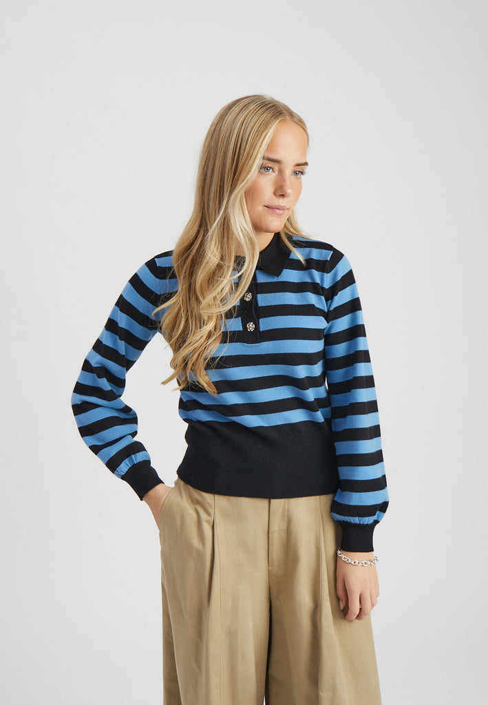 Minus Aliana Knit Pullover - Parisian Blue Stripe