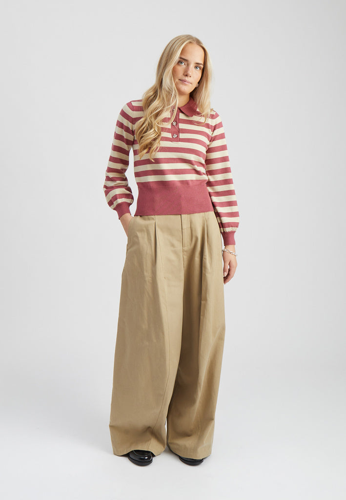 Minus Aliana strikbluse - Roan Rouge Stripe
