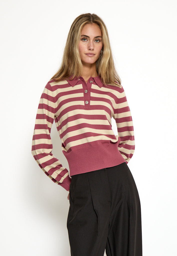 Minus MSAliana Knit Pullover Pullover 4058S Roan Rouge Stripe