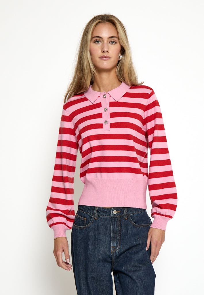 Minus MSAliana Knit Pullover Pullover 4088S Red/Pink Stripe