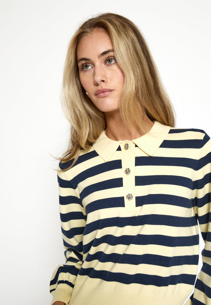 Minus MSAliana Knit Pullover Pullover 4091S Blue/Yellow Stripe