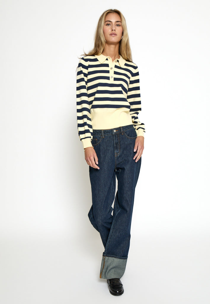 Minus MSAliana Knit Pullover Pullover 4091S Blue/Yellow Stripe