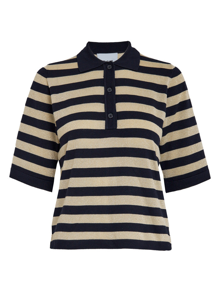 Minus MSAlice Knit T-Shirt Pullover 542S Black Iris Stripe