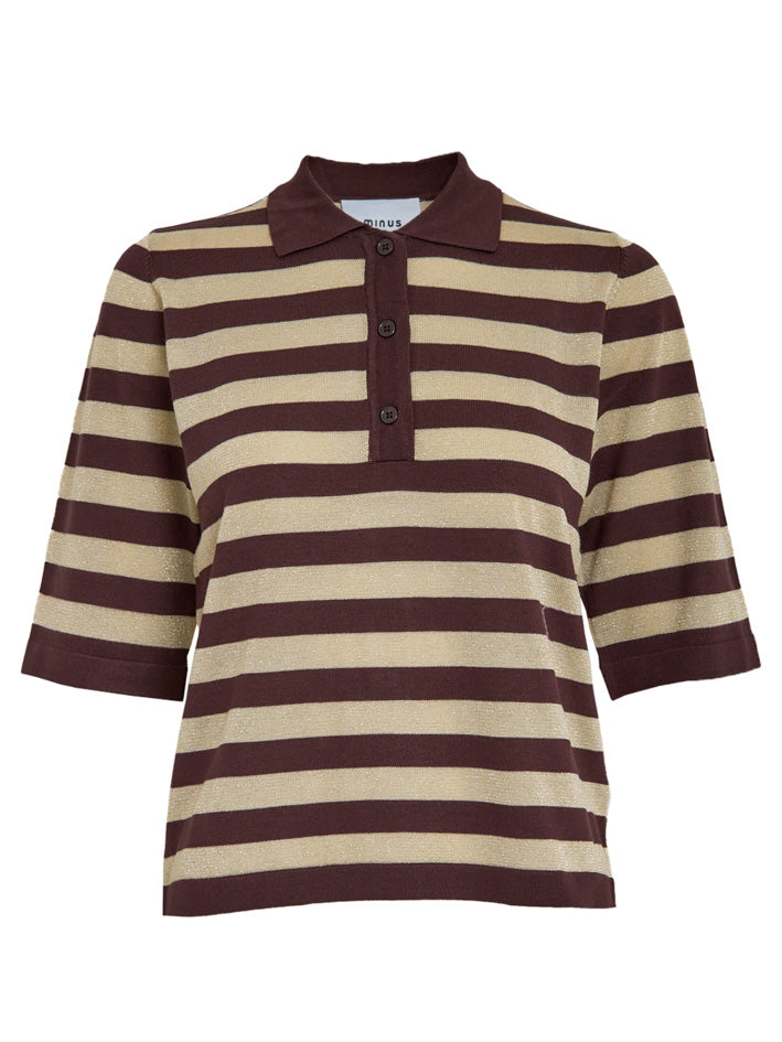Minus MSAlice Knit T-Shirt Pullover 713S Fudge Purple Stripe