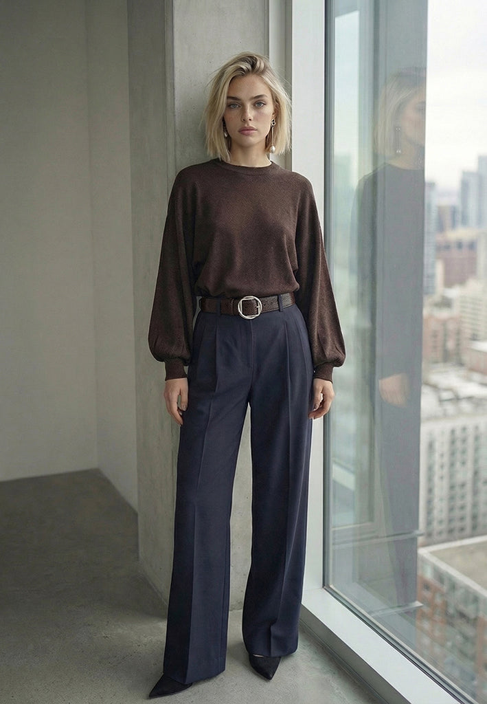 Minus MSAnastasia Knit Pullover Pullover 5618MET Bracken Brown Metallic