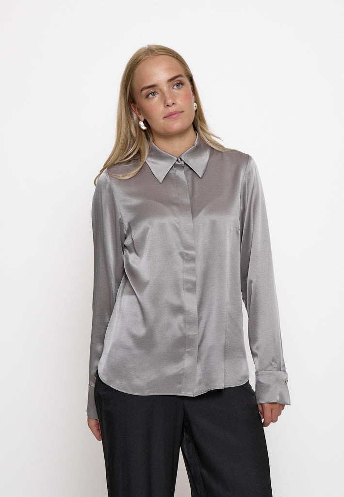 Minus MSAnnie Silk Shirt Shirt 162 Frost Gray