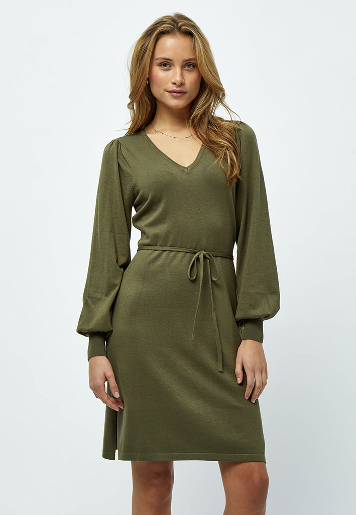 Minus MSAstrid Short Knit Dress Dress 3797 Ivy green