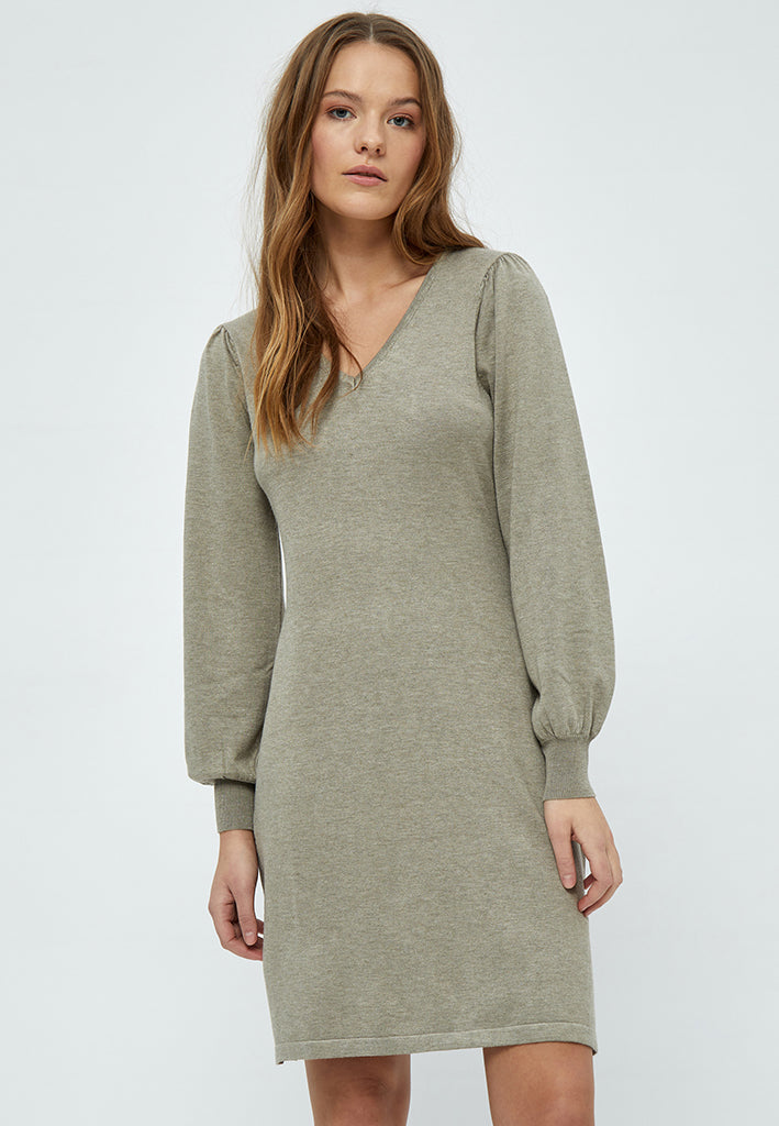 Minus MSAstrid Short Knit Dress Dress 399 Wood Smoke Melange