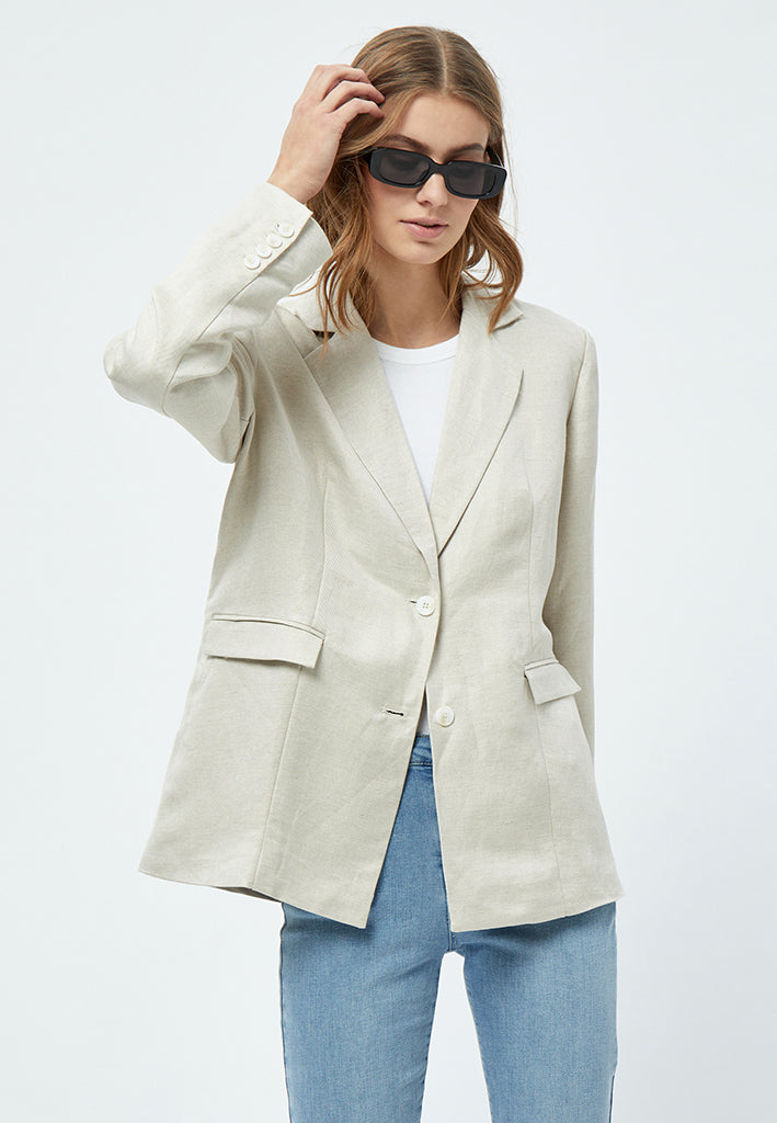 Minus MSAuguste Linen Blazer Blazer 353M Nomad Sand Melange