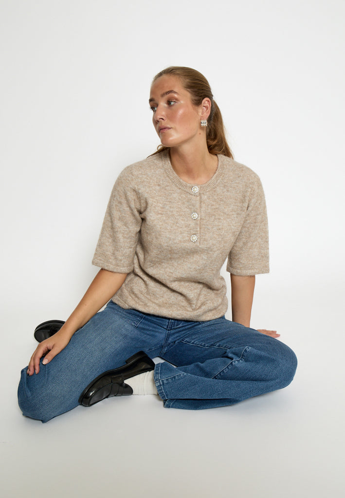 Minus MSAurelia Knit T-Shirt Pullover 331M String Melange