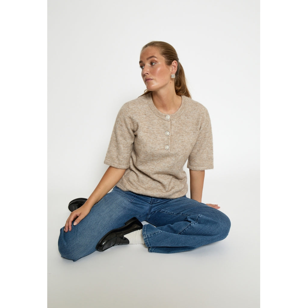 Minus MSAurelia Knit T-Shirt Pullover 331M String Melange