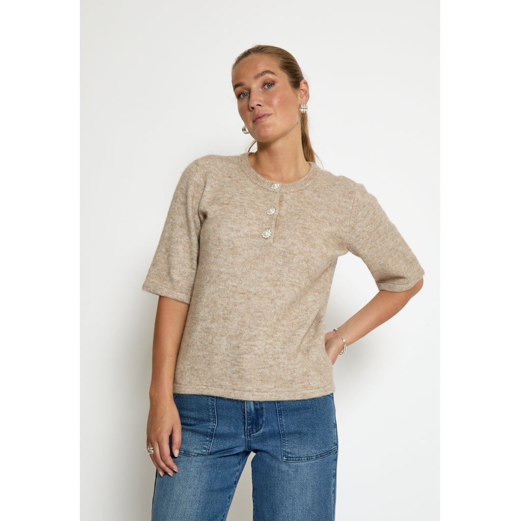 Minus MSAurelia Knit T-Shirt Pullover 331M String Melange