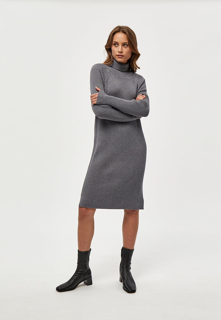 Minus MSAva Knit Turtleneck Dress Dress 112M Light Grey Melange