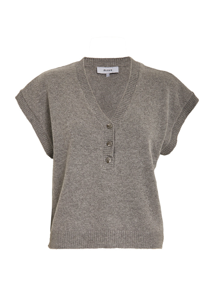 Minus MSBlake Knit Vest Vest 162M Frost Gray Melange