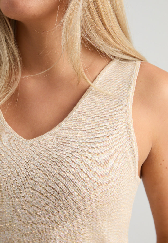 Minus MSCarli Knit Top Top 348L Medal Gold Metallic