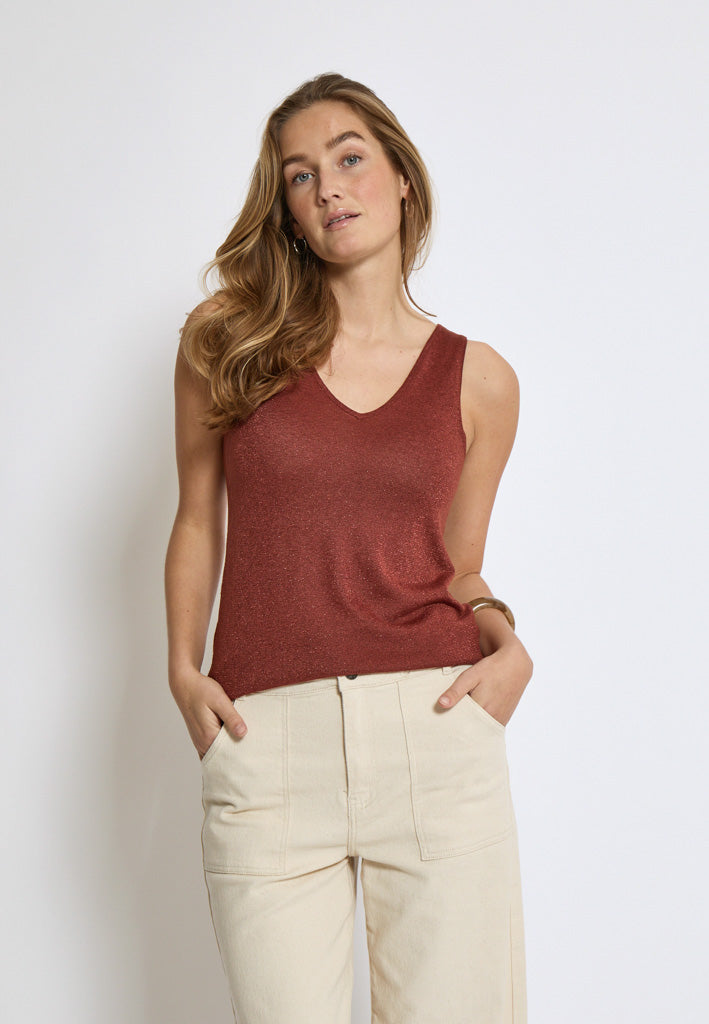 Minus MSCarli Knit Top Top 4800MET Smoked Paprika Met.