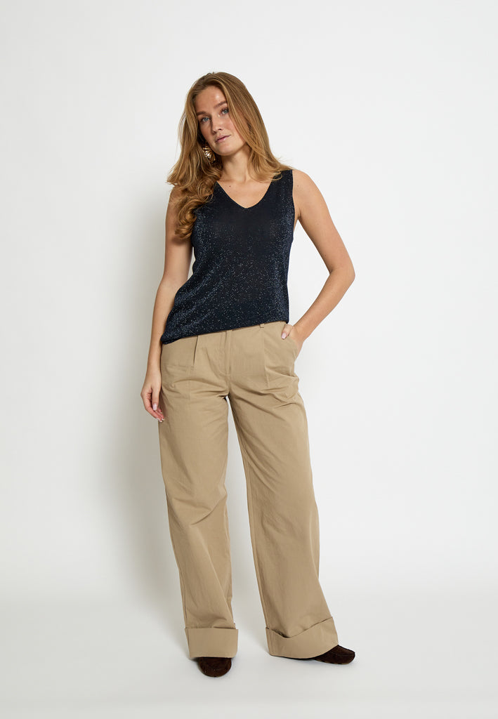 Minus MSCarli Knit Top Top 5270MET Black iris Metal.