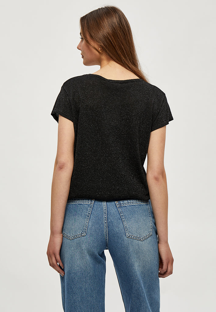 Minus MSCarlina Knit T-Shirt T-Shirt 356 Black Metallic