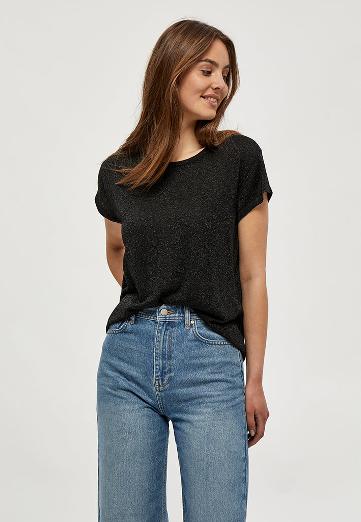 Minus MSCarlina Knit T-Shirt T-Shirt 356 Black Metallic