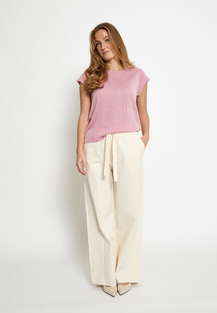 Minus MSCarlina Knit T-Shirt T-Shirt 4019MET Prism Pink Metal.