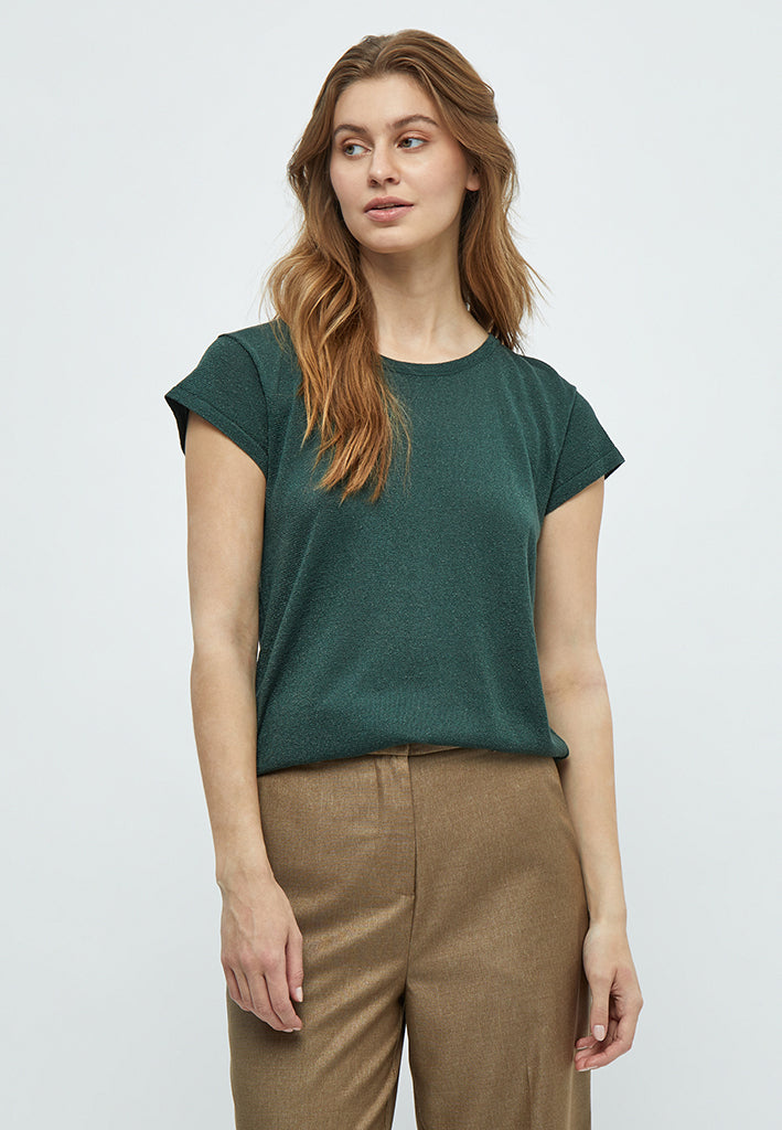 Minus MSCarlina Knit T-Shirt T-Shirt 4112MET Jungle Green Met.