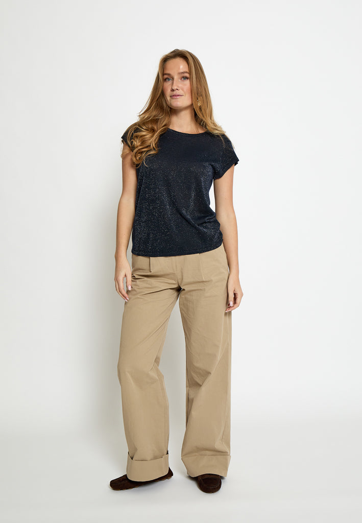 Minus MSCarlina Knit T-Shirt T-Shirt 5270MET Black iris Metal.