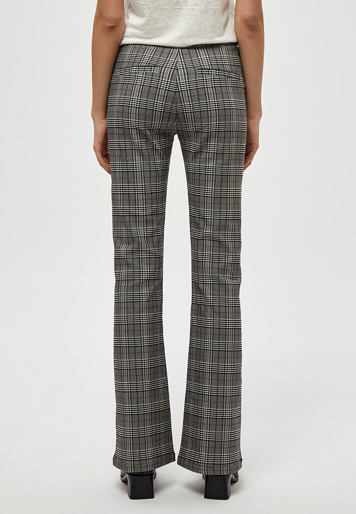 Minus MSCarma Check Flared Pants Pant 9448C Wood Smoke Checked