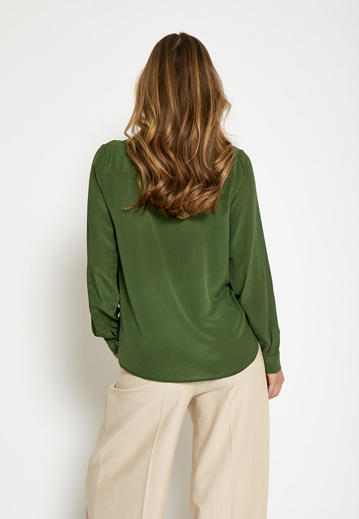Minus MSCaty Silk Shirt Shirt 3835 Rifle Green