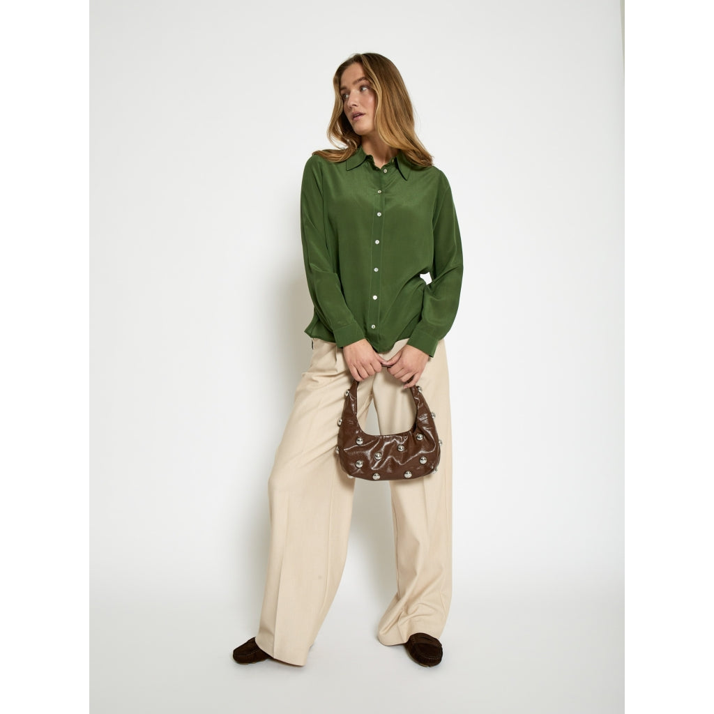 Minus MSCaty Silk Shirt Shirt 3835 Rifle Green
