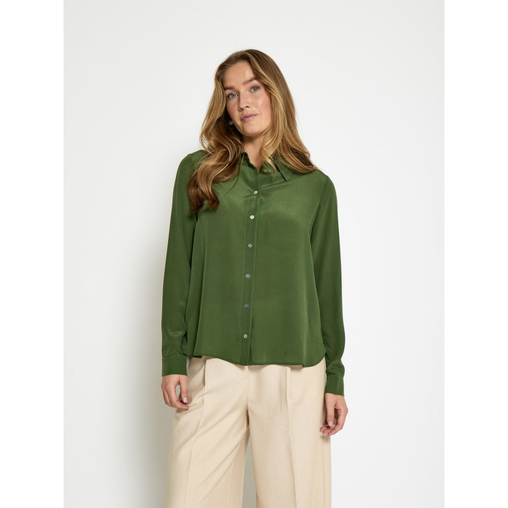 Minus MSCaty Silk Shirt Shirt 3835 Rifle Green
