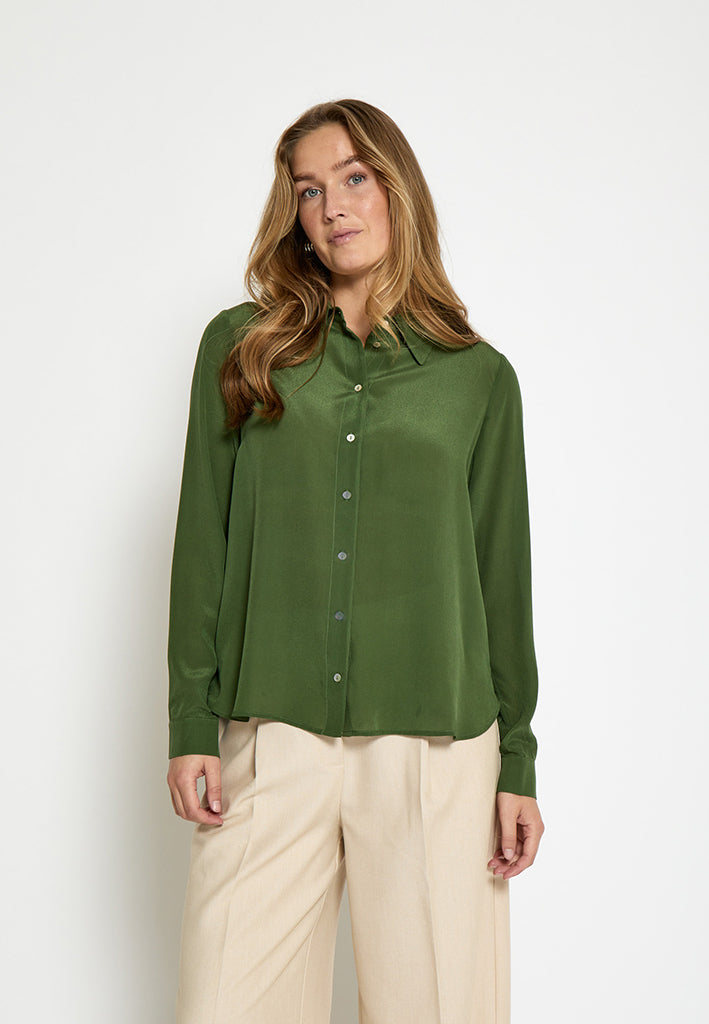 Minus MSCaty Silk Shirt Shirt 3835 Rifle Green