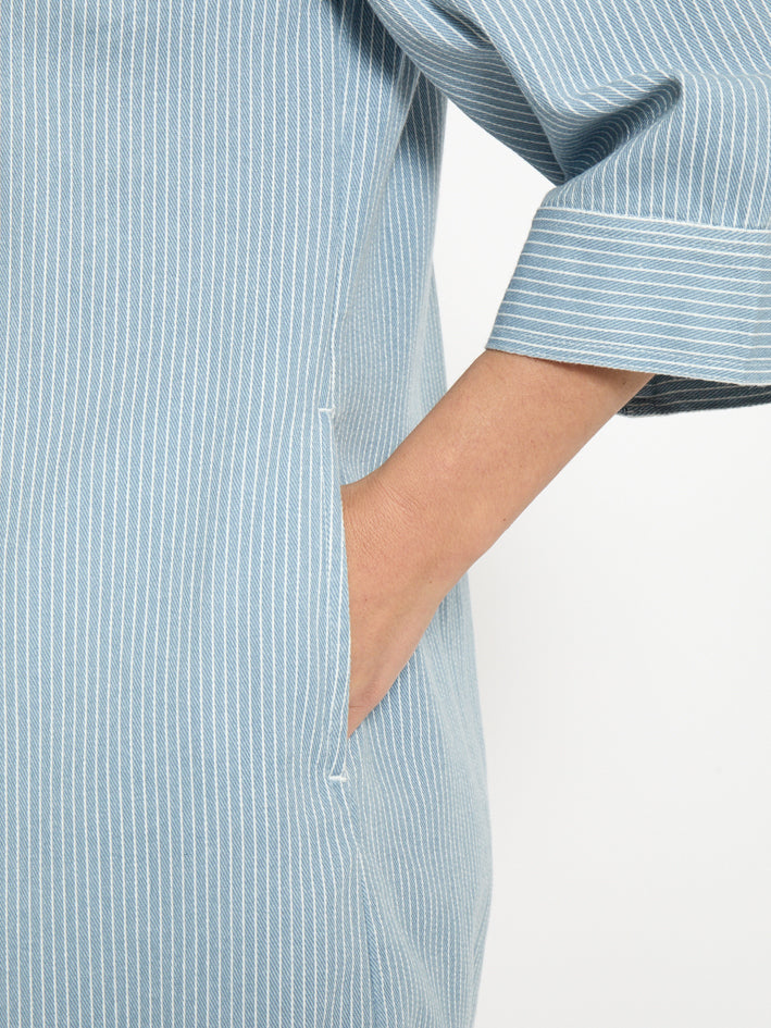 Minus MSChanni Short Dress Dress 001S Light denim Strip.