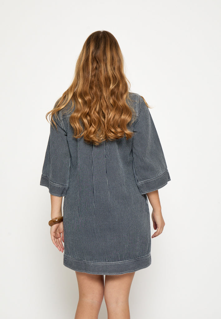 Minus MSChanni Short Dress Dress 537S Dark Denim Stripe