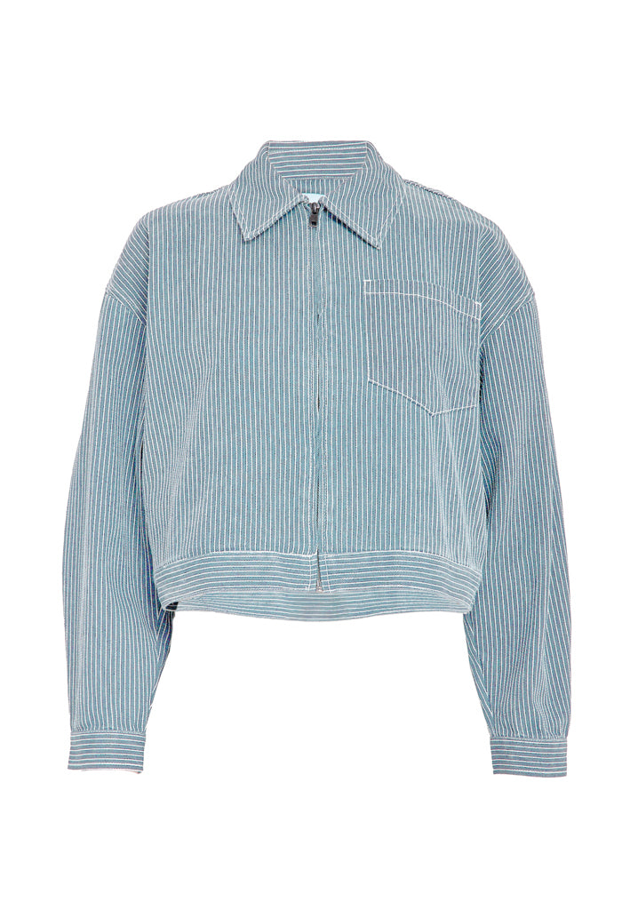 Minus MSChanni Short Jacket Jacket 001S Light denim Strip.