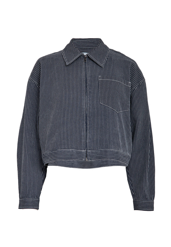 Minus MSChanni Short Jacket Jacket 537S Dark Denim Stripe