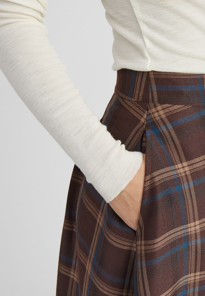 Minus MSChristel Midi Skirt Skirt 3681C Tiramisu Checked