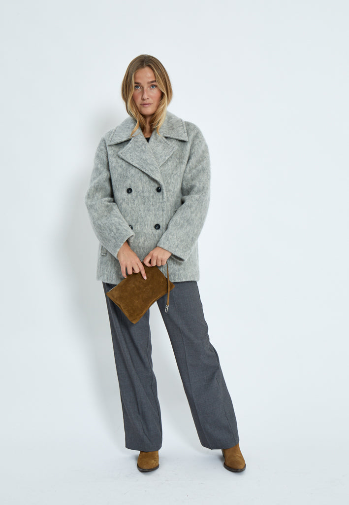 Minus MSClover Short Coat Coat 112M Light Grey Melange