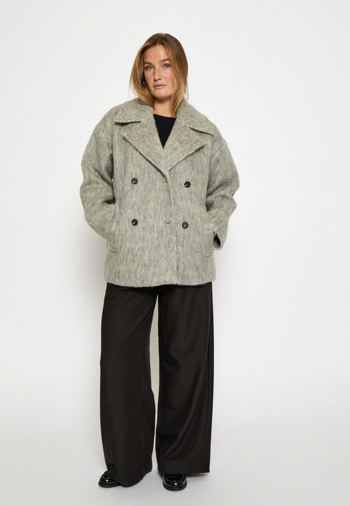 Minus MSClover Short Coat Coat 112M Light Grey Melange