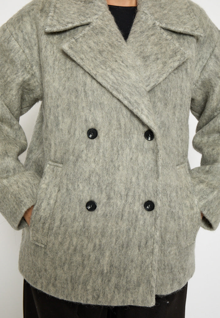 Minus MSClover Short Coat Coat 112M Light Grey Melange
